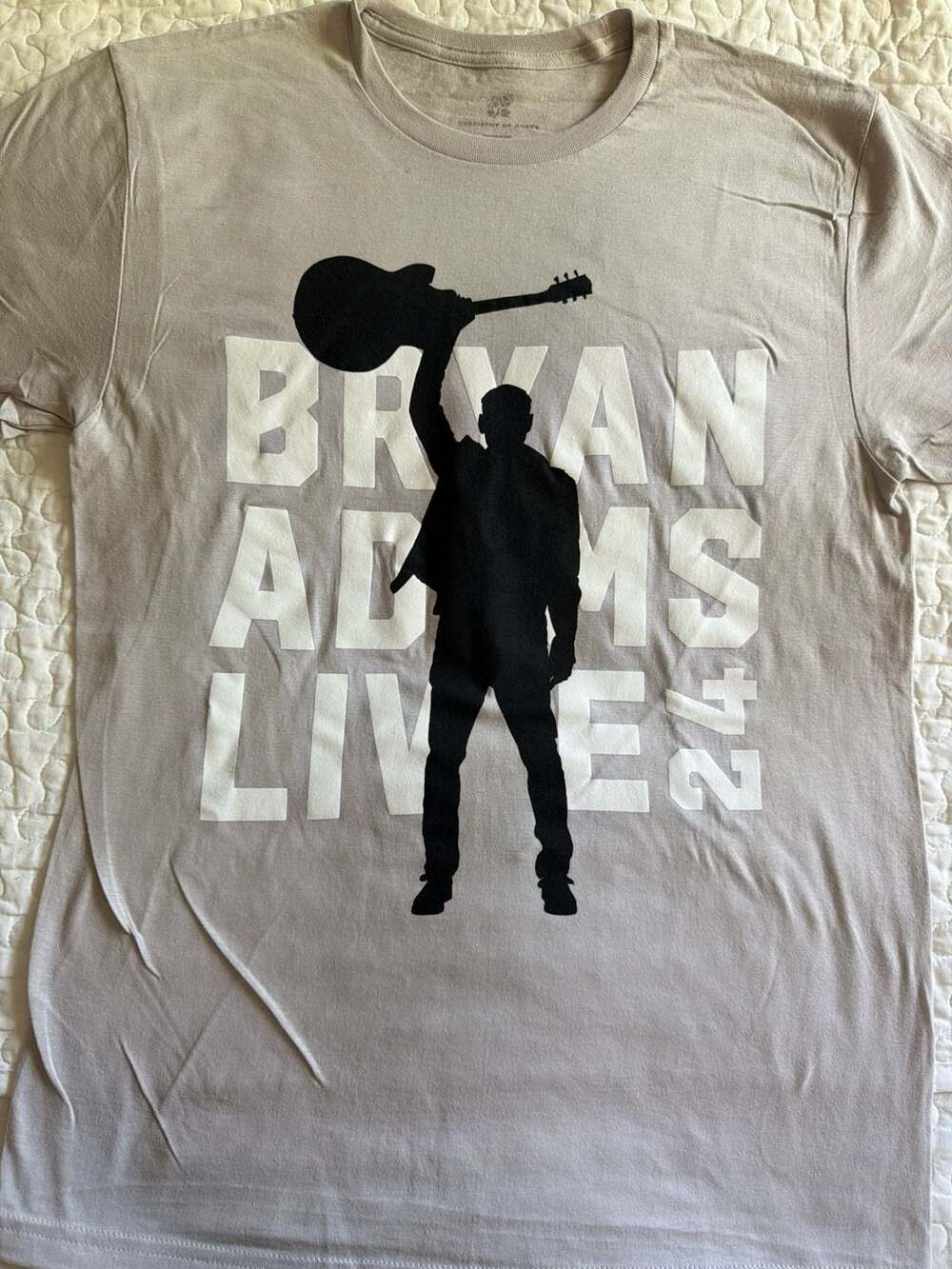 Bryan Adams Live 24 Canada Tour Graphic T-Shirt Grey Size Medium